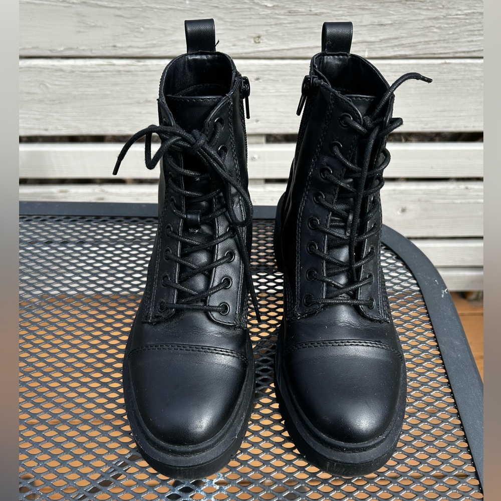 Aldo Black Lace-Up Boots